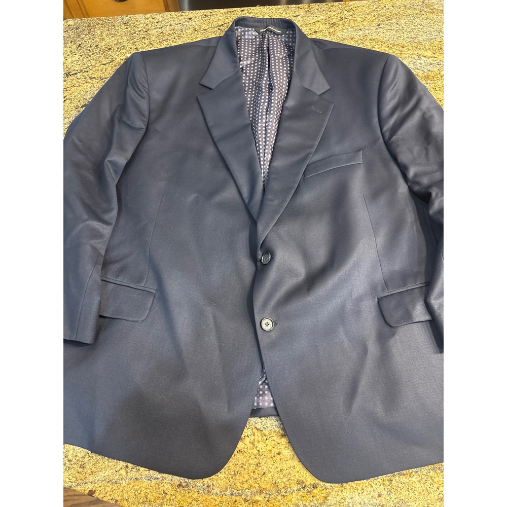 Coppley Mens Navy Blue 100% Wool 2 Button Blazer Sport Coat Size 52S M71888 - Picture 1 of 10